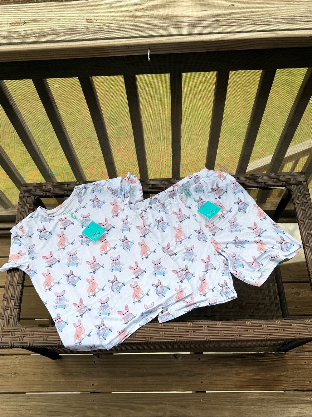 Posh Peanut Kids Set with Pastel Dog Print (Toby) NWT Size 10/12